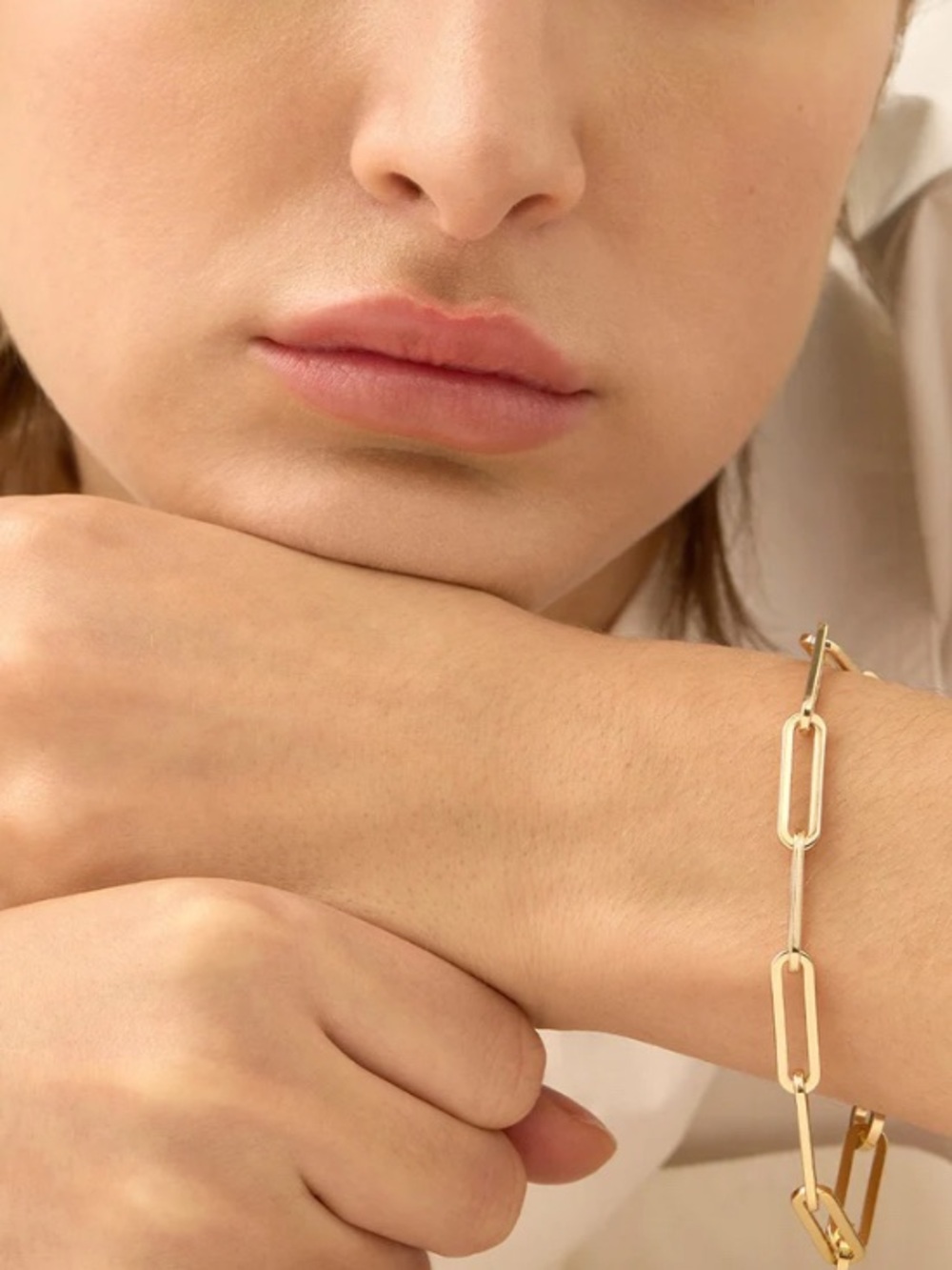 Elegant Jenny Bird Gold Link Paperclip Chain Bracelet - Picture 2 of 6
